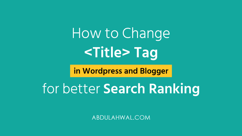 how to change title tag in wordpress