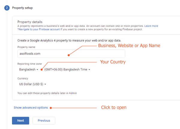 create google analytics account