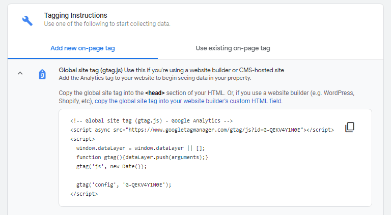 google analytics tracking code