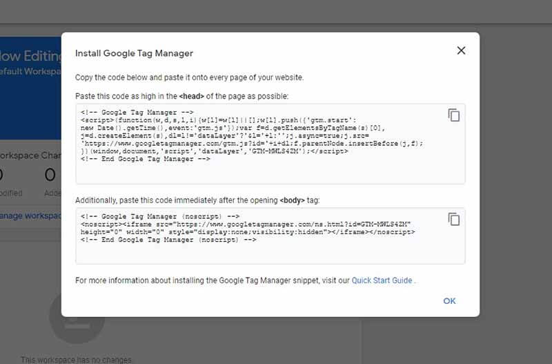 create google tag manager account